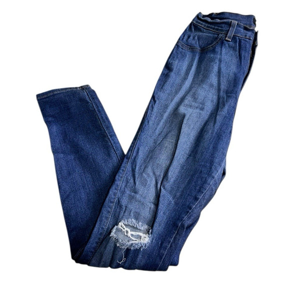 Fashion Nova High-Rise Stretch Jegging Jeans Sz 1X Skinny Distressed Jeans - Picture 7 of 7
